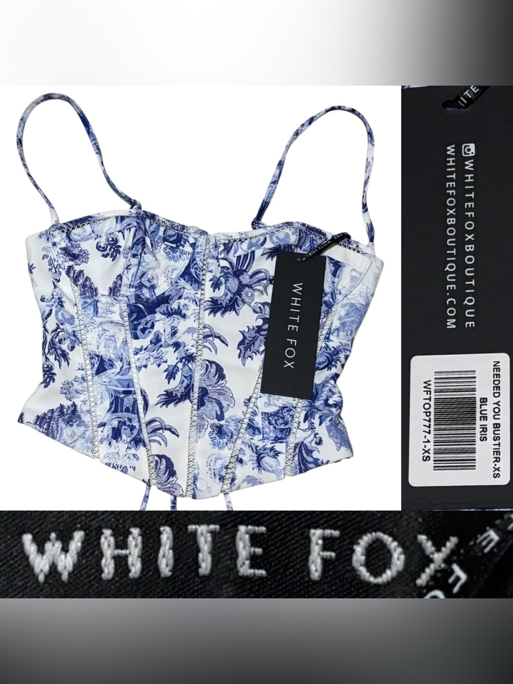 NWT White Fox Needed You Bustier Women’s Size X-Small In Blue Iris - Picture 4 of 11